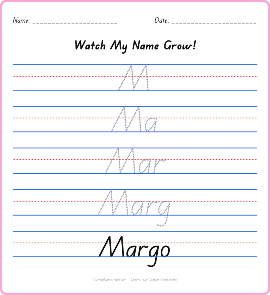 Free Margo custom name tracing - pyramid free worksheet
