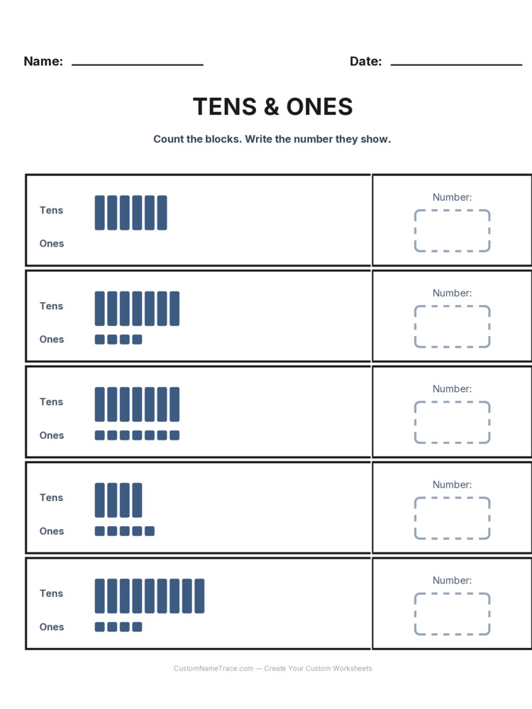 Grade 1 Place Value worksheet 13 for kids