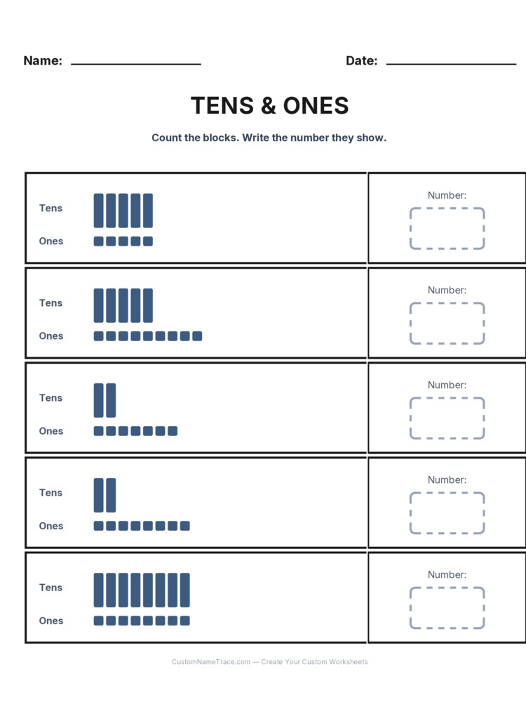 Grade 1 Place Value worksheet 23 for kids