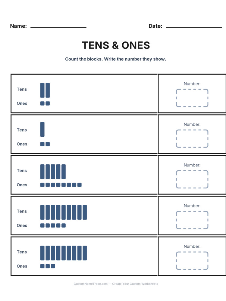 Grade 1 Place Value worksheet 25 for kids