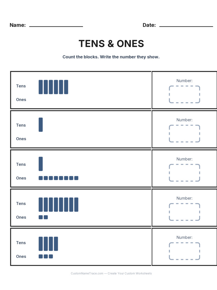 Grade 1 Place Value worksheet 26 for kids