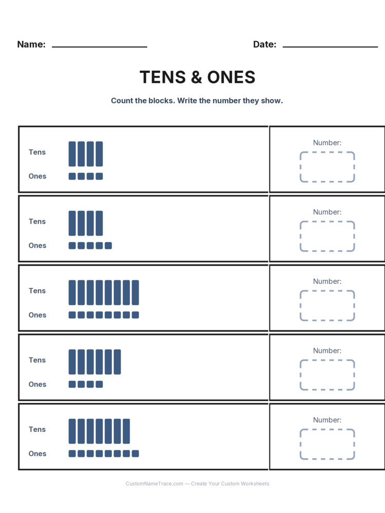 Grade 1 Place Value worksheet 27 for kids