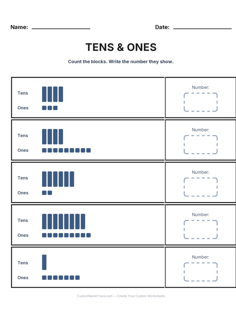 Grade 1 Place Value worksheet 30 for kids