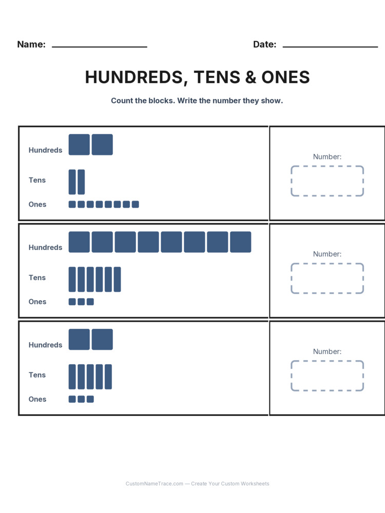 Grade 2 Place Value worksheet 3 for kids